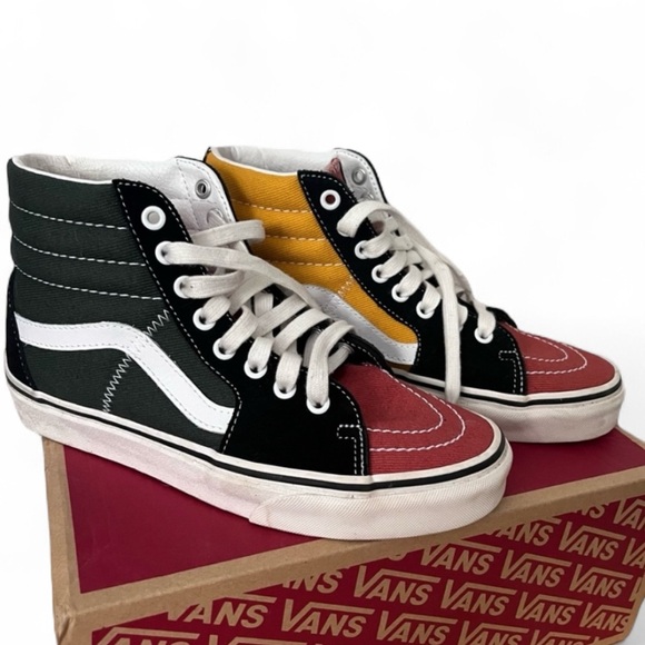 Vans Unisex SK8-Hi High-Top Sneakers Varsity Colorblock Canvas Men 6 Women 7.5 - Picture 1 of 12